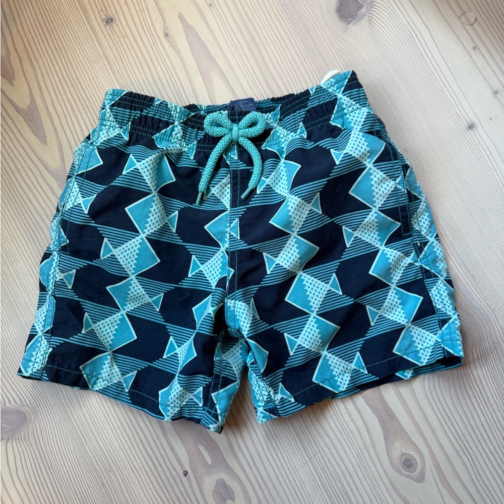 Vilebrequin Kids Swim Shorts - Blue and Black Geometric